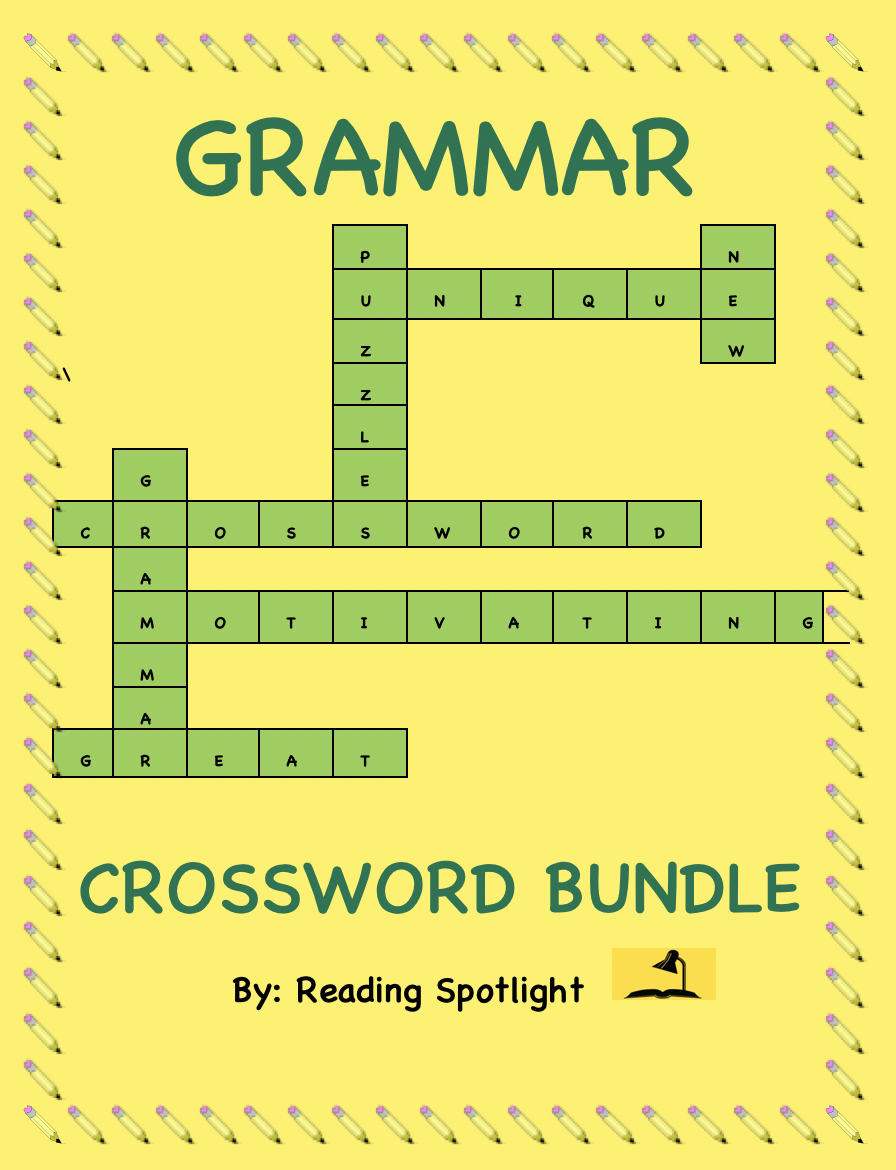 Grammar Crossword Puzzle Bundle Reading Spotlight